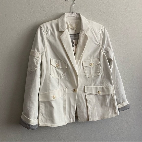 Anthropologie military style white jacket size 6 - Picture 14 of 17